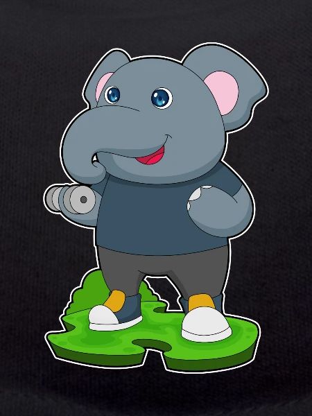 Bodybuilding éléphant avec haltères