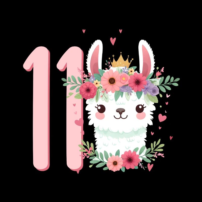 Geburtstag 11 Mädchen Alpaka LLama Eleven Lama 11