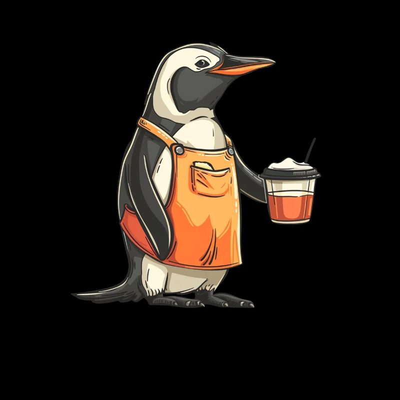 Pinguin Barista Kaffee Pinguin Niedlich