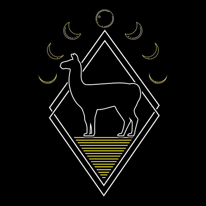 Lama Llama Abstract Moon Phases
