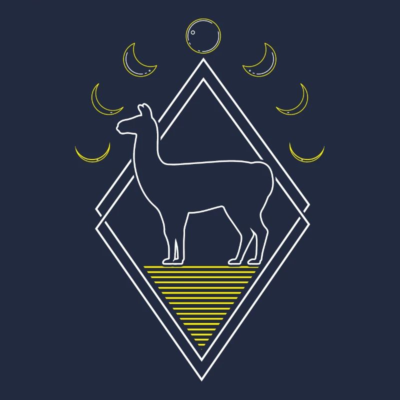 Lama Llama Abstract Moon Phases