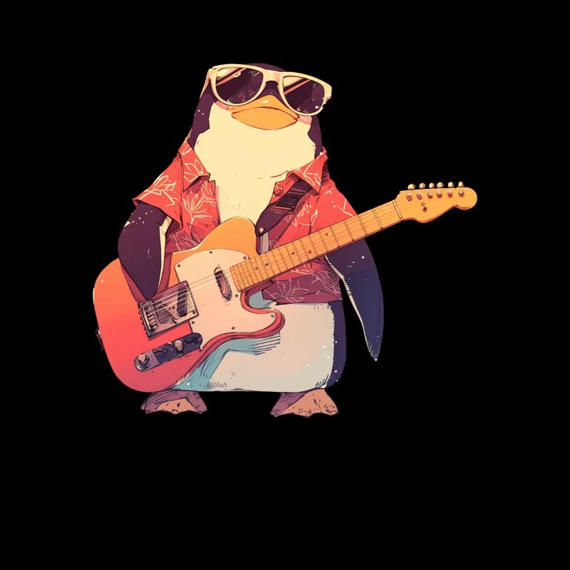 Penguin E-Gitarre Rockmusik Niedlich