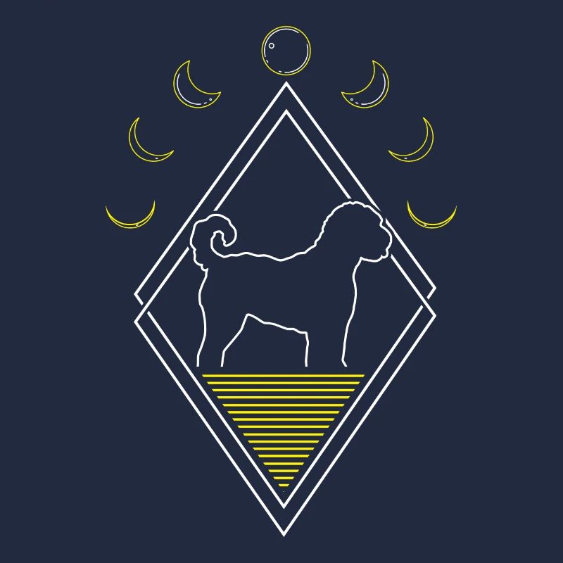 Golden Doodle Abstrait Phases de Lune