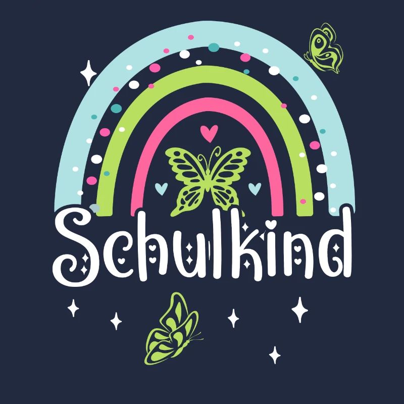 Schulkind 2024 Mädchen Regenbogen Einschulung 2024
