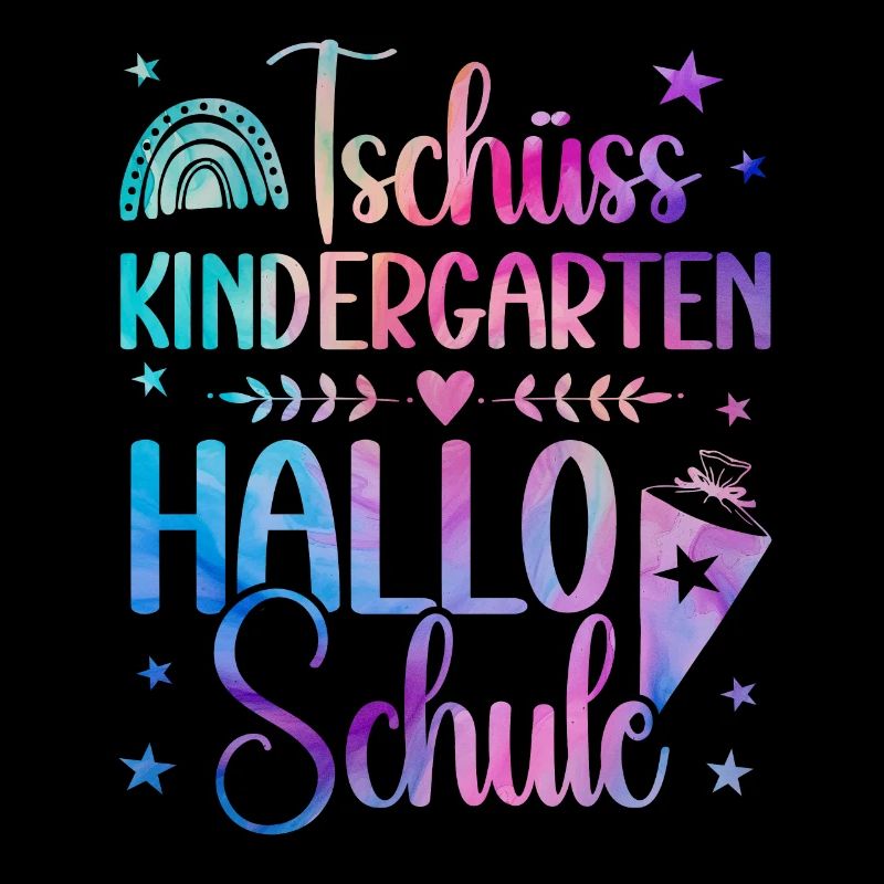 Schulkind 2024 Mädchen Regenbogen Einschulung 2024