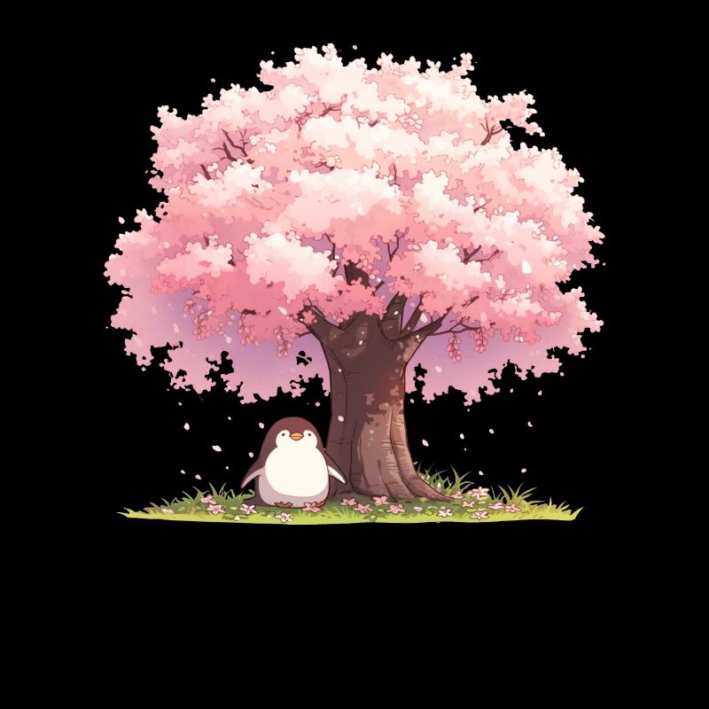 Pingouin Sakura Arbre Pingouin japonais mignon
