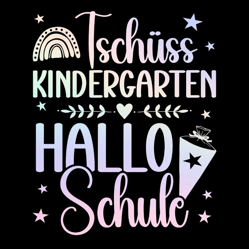 Schulkind 2024 Mädchen Regenbogen Einschulung 2024