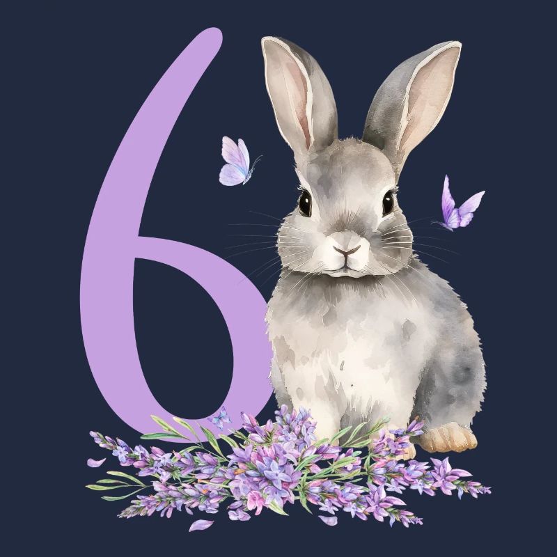 Geburtstag 6 Hase Waldtier Mädchen Sechs 6 Jahre a