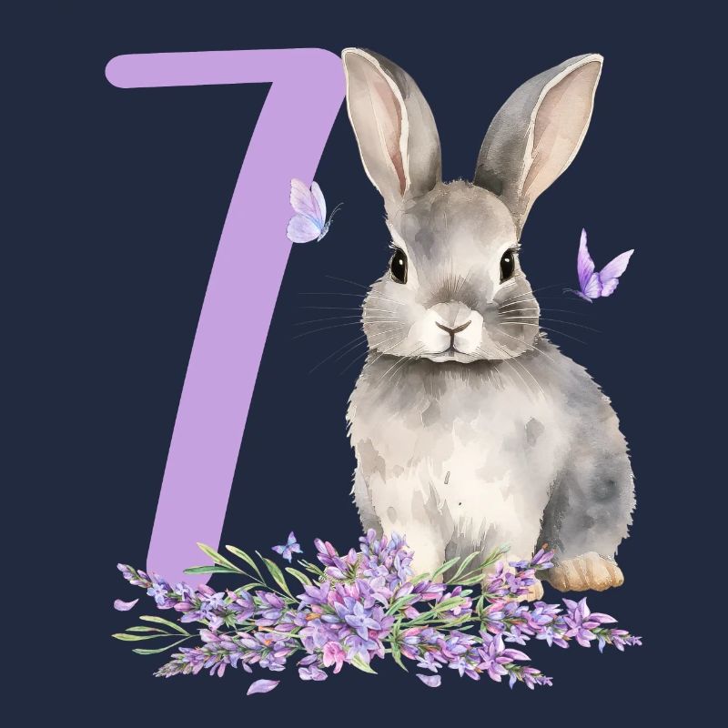 Geburtstag 7 Hase Waldtier Mädchen Sieben 7 Jahre