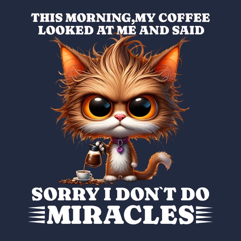 Café du matin drôle de dicton chat