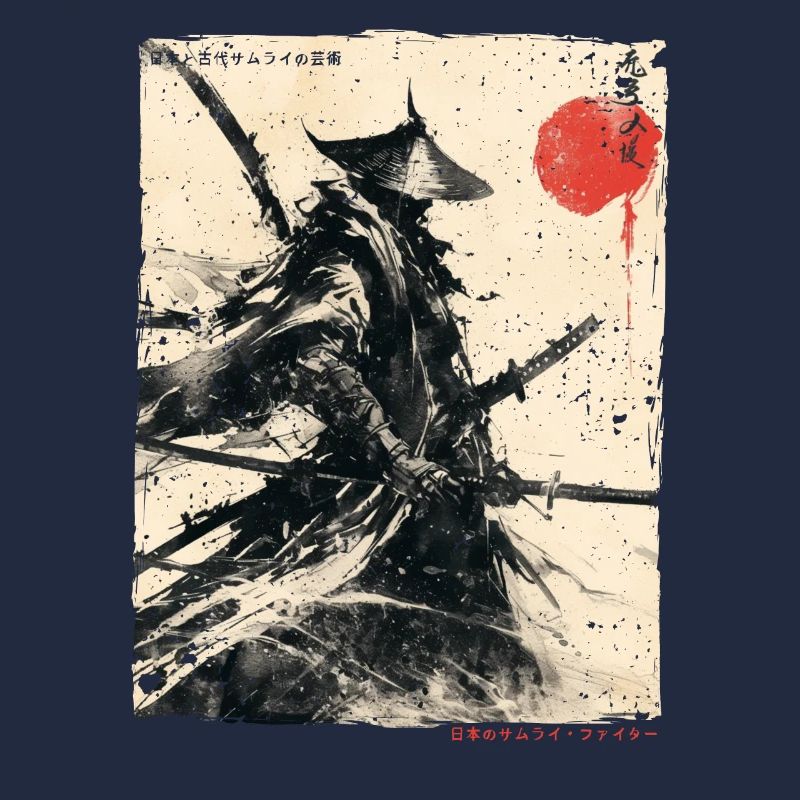 Samurai Kämpfer - Japanisches Ukiyo-e Kunstwerk