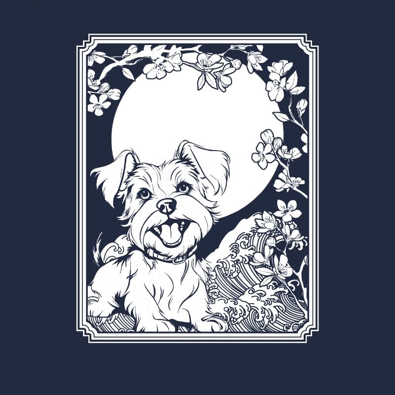 Yorkshire Terrier Japon Cherry Blossom Lune