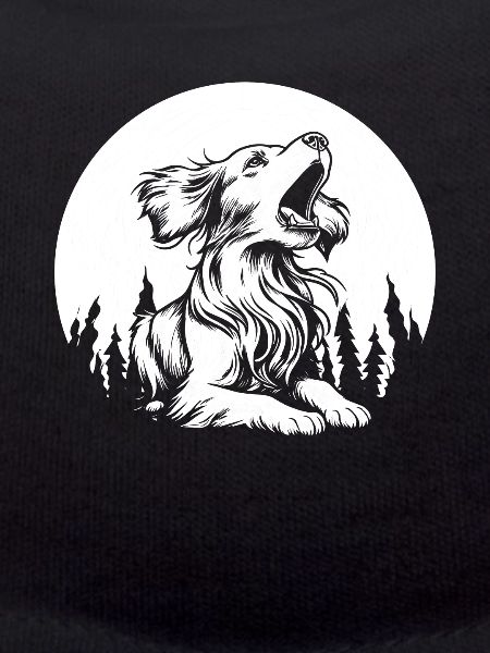 Brittany Spaniel Moon Howling