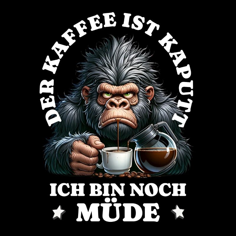 Morning grouch coffee is broken funny gorilla