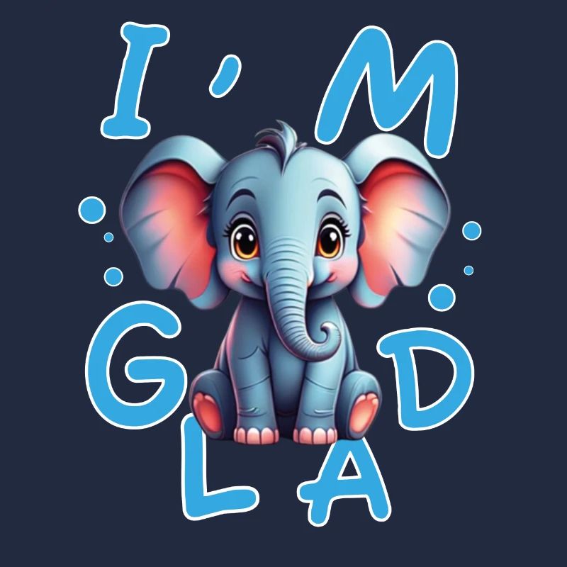 Éléphant mignon et joyeux avec message positive