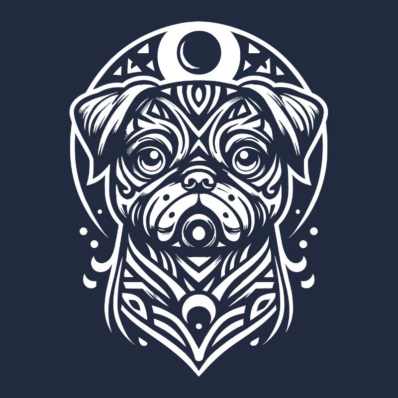Mops Hund Stammes Moon Phases