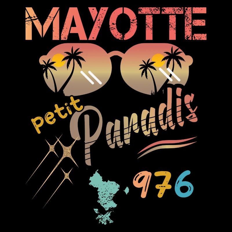 gift idea graphic design map of Mayotte 976