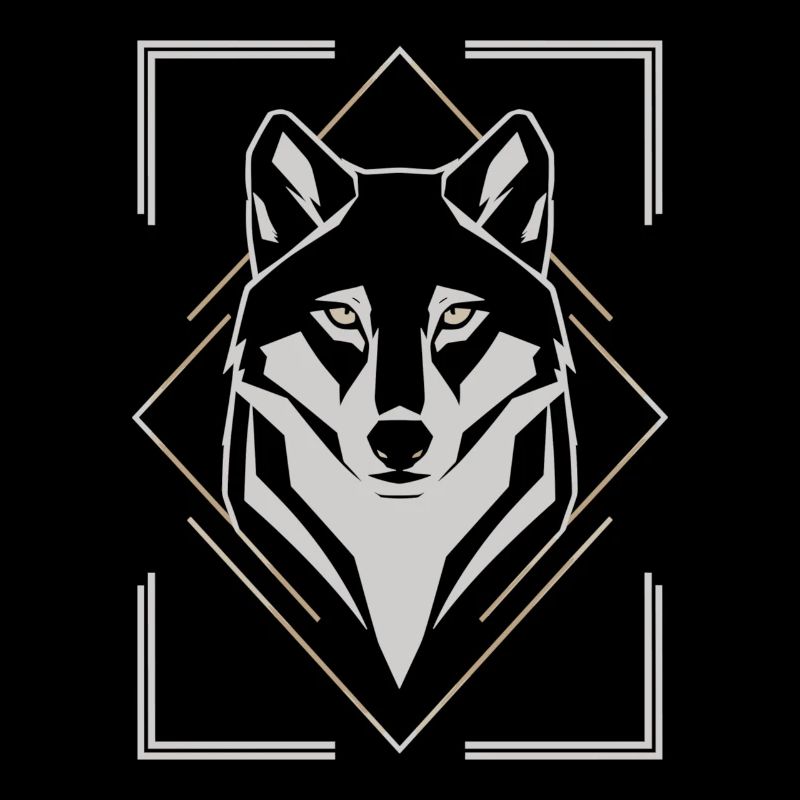 Stilvoller Wolfskopf Geometrisch