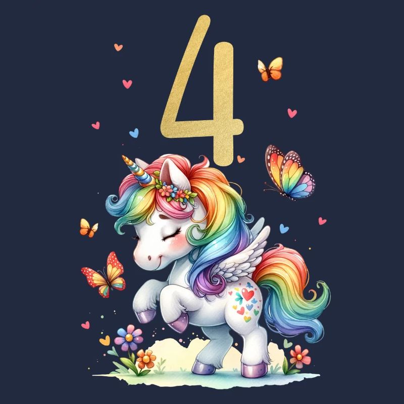 Geburtstag 4 Einhorn Vierter Geburtstag Mädchen 4