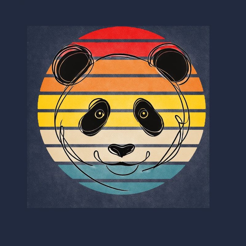 Vintage Sunset Panda Rétro
