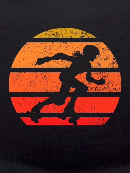 Retro Roller Skater Silhouette Sunset