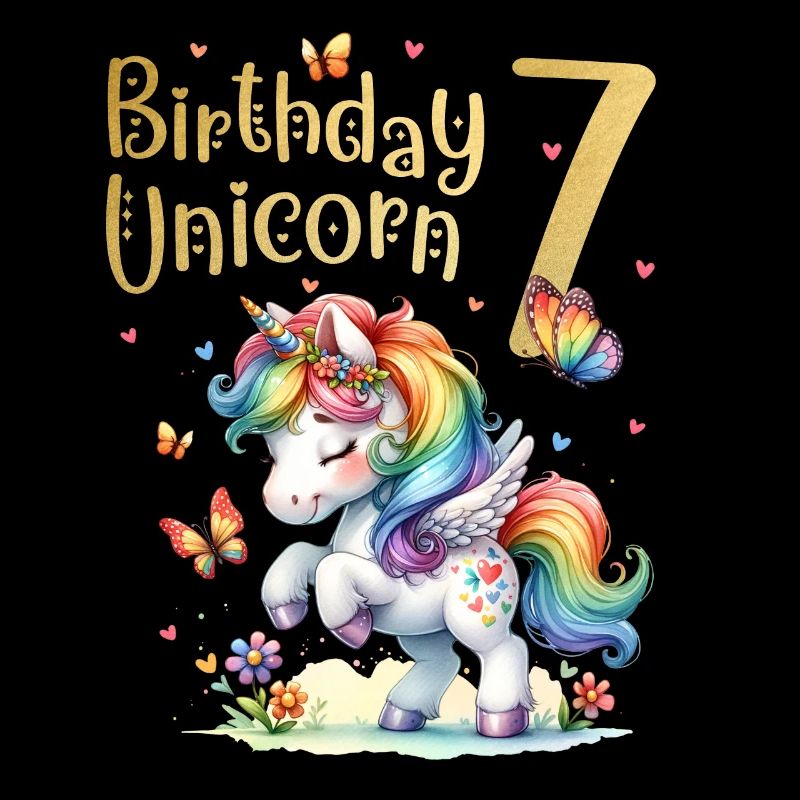 Geburtstag 7 Einhorn Siebter Geburtstag Mädchen 7