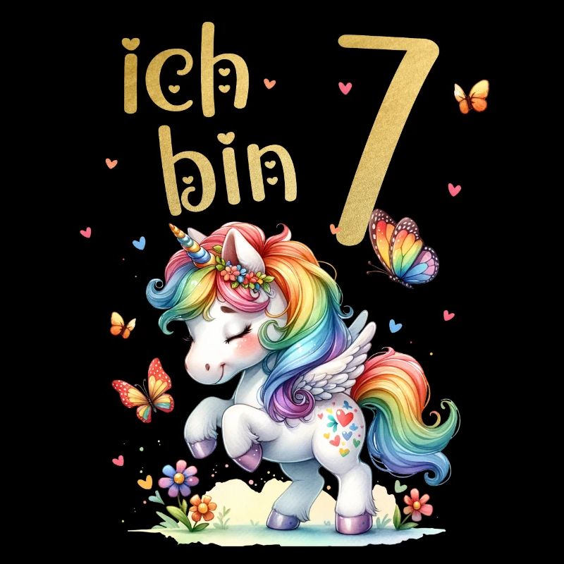 Geburtstag 7 Einhorn Siebter Geburtstag Mädchen 7