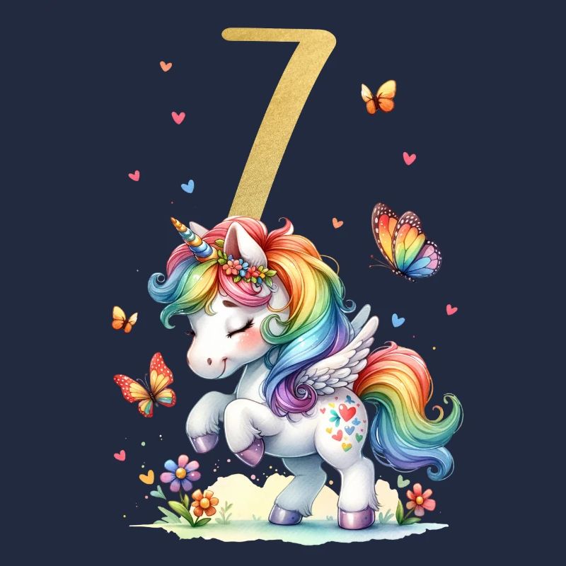 Geburtstag 7 Einhorn Siebter Geburtstag Mädchen 7