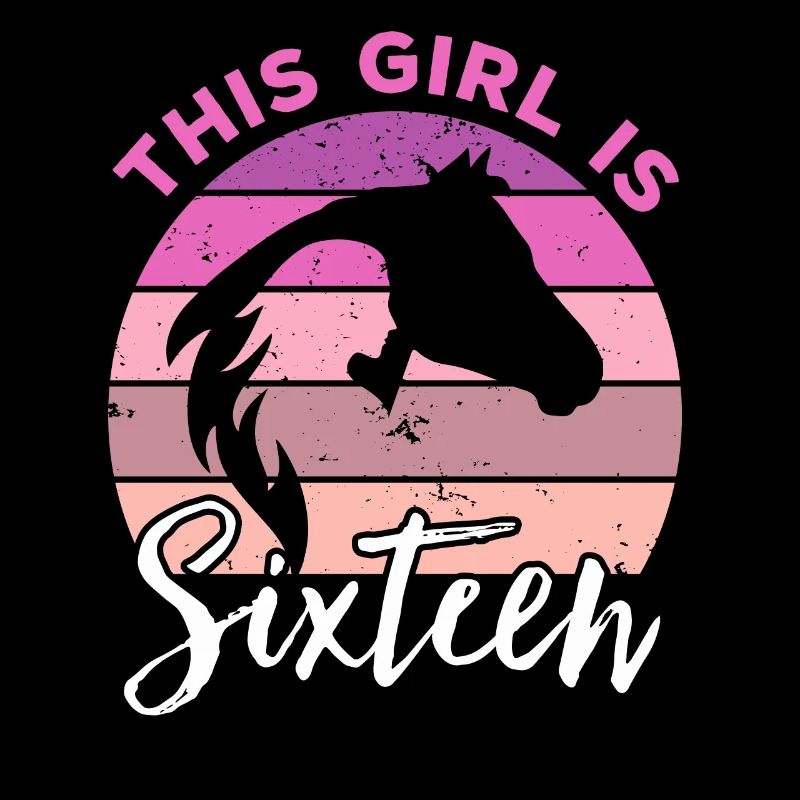 Geburtstag 16 Mädchen Pferd Reiten Stall Sechzehn