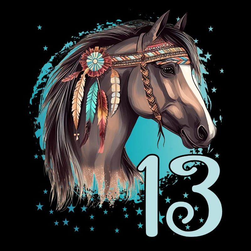 Geburtstag 13 Mädchen Pferd Reiten Stall Dreizehn