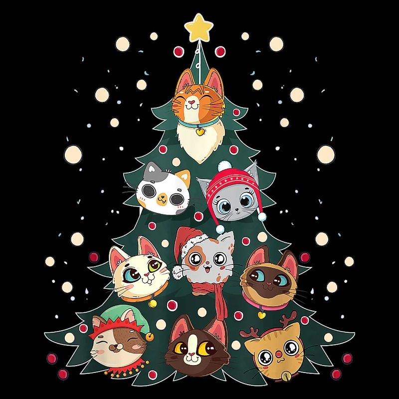 Frohe Katzen Lustige Katzen Weihnachtsbaum