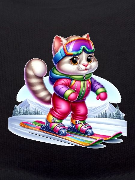 Cute Skier Cat