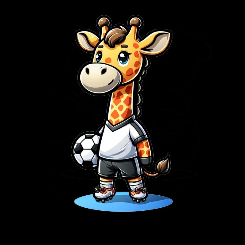 Cute Soccer Player Giraffe