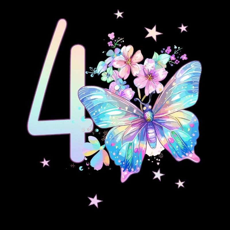 Geburtstag 4 Mädchen Schmetterling Vier 4 Jahre