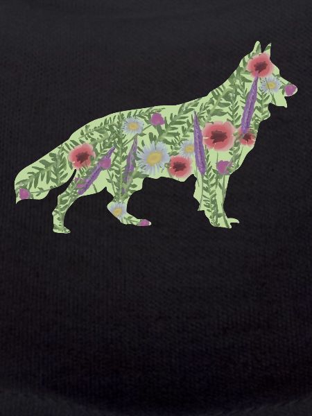 White Shepherd Dog Flowers