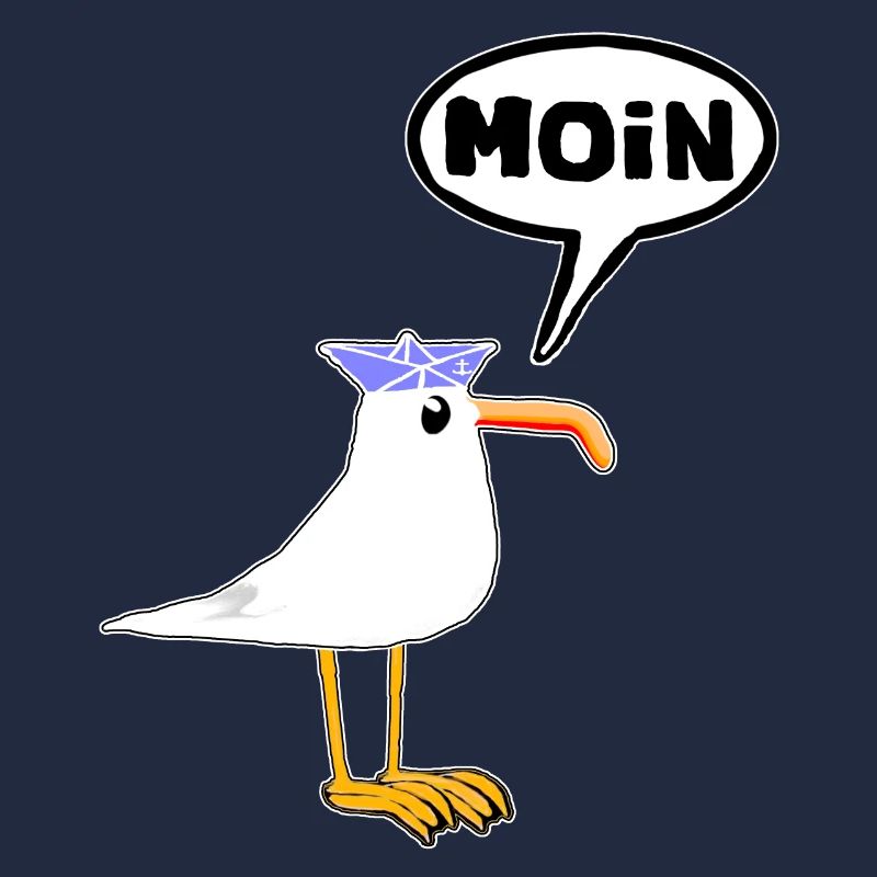 Moin Möwe Gummistiefel Stiefel Sprechblase