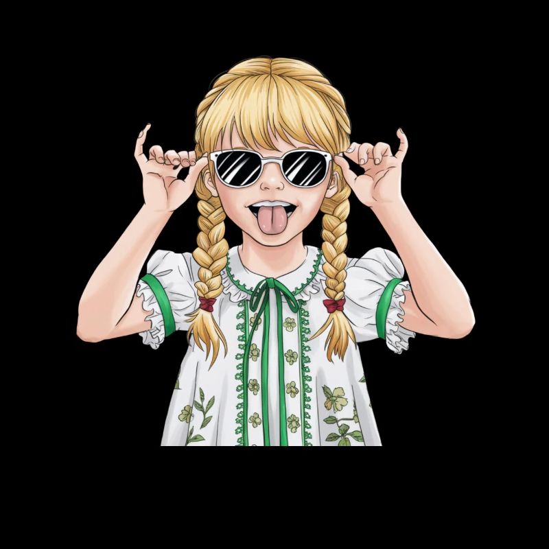 Fille cool avec des lunettes de soleil et des nattes