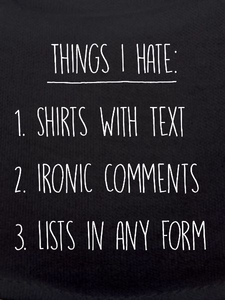Things I hate