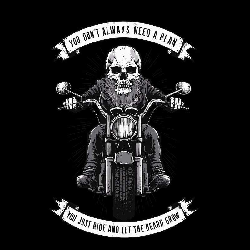 Motorrad Bart Biker Vollbart Bike Rocker