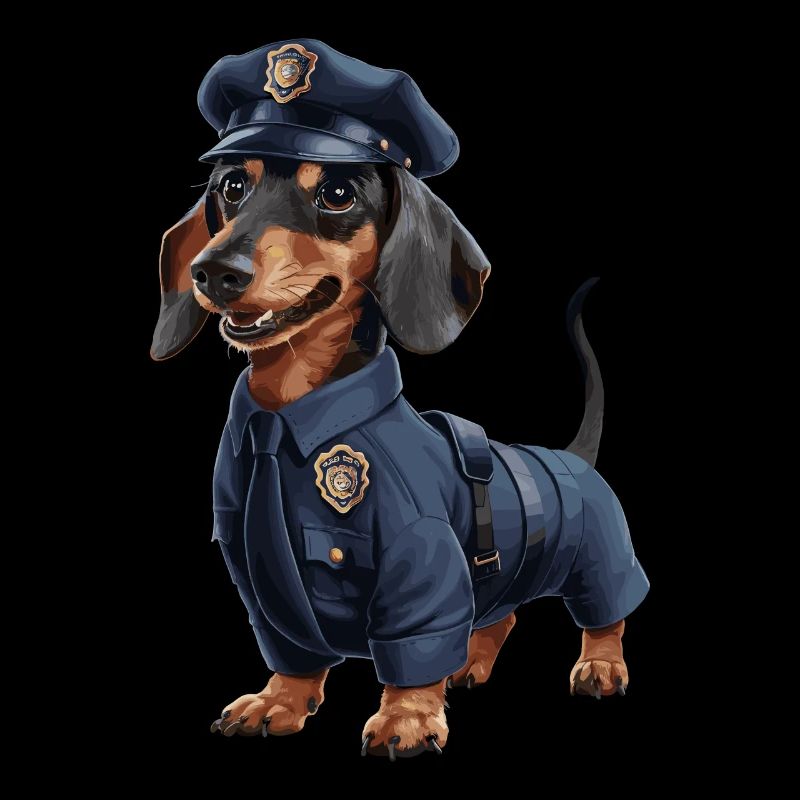 Teckel déguisé en policier