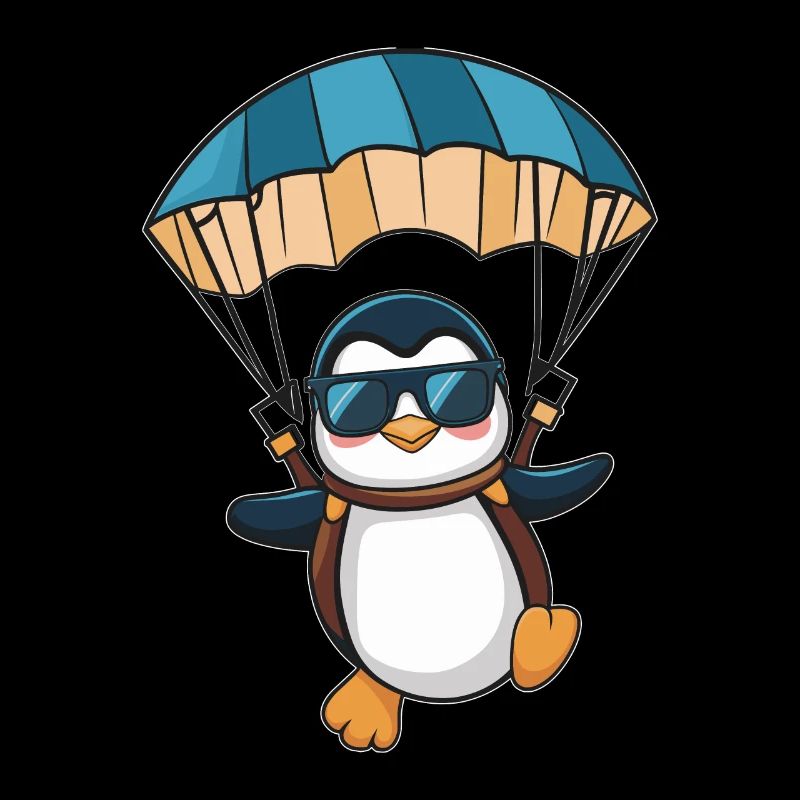 Pingouin cool avec parachute