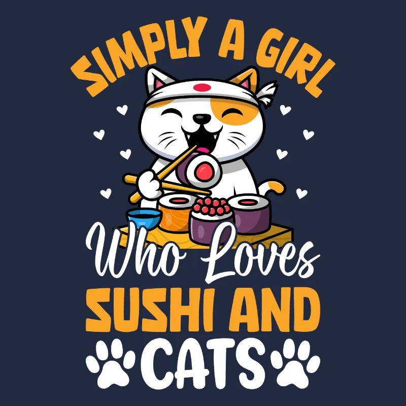 Simplement une fille qui aime les sushis et les chats drôles