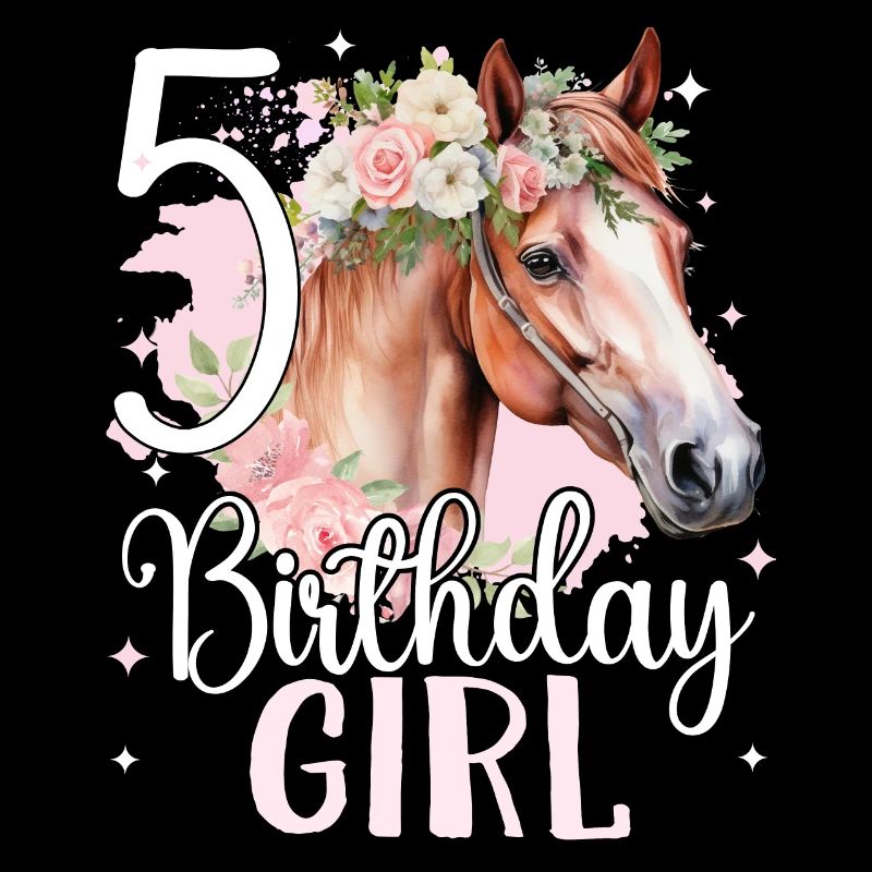 Geburtstag 5 Mädchen Pferd Reiten Stall Fünfter 5