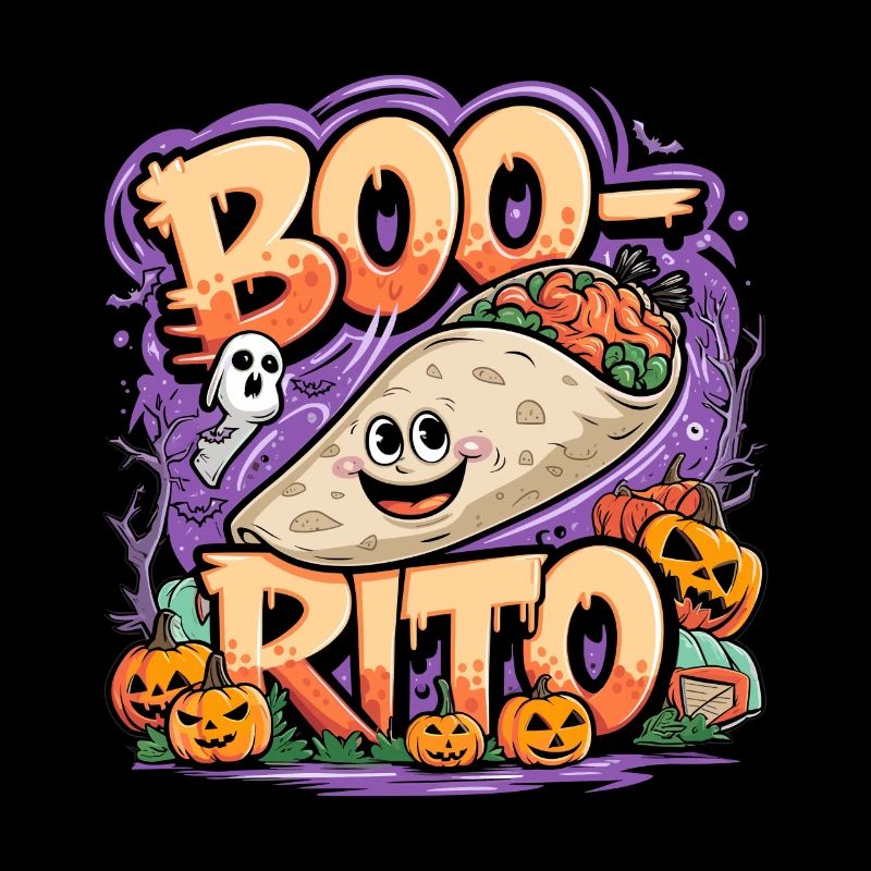 Boo-Rito Halloween Burrito Cute Ghost Pumpkin