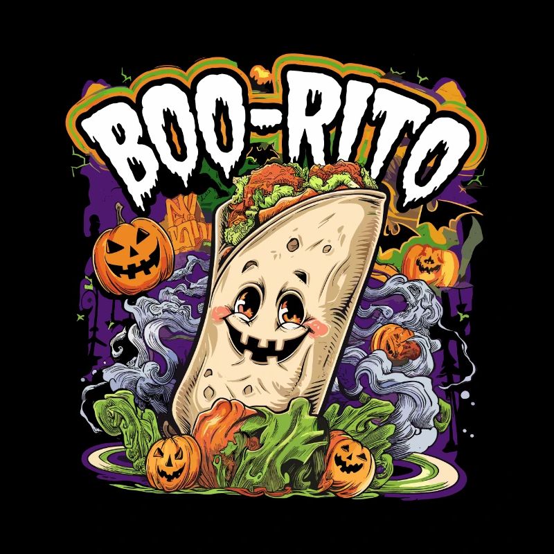 Boo-Rito Halloween Burrito Cute Ghost Pumpkin
