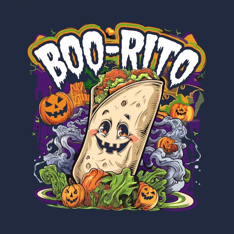 Boo-Rito Halloween Burrito Cute Ghost Pumpkin
