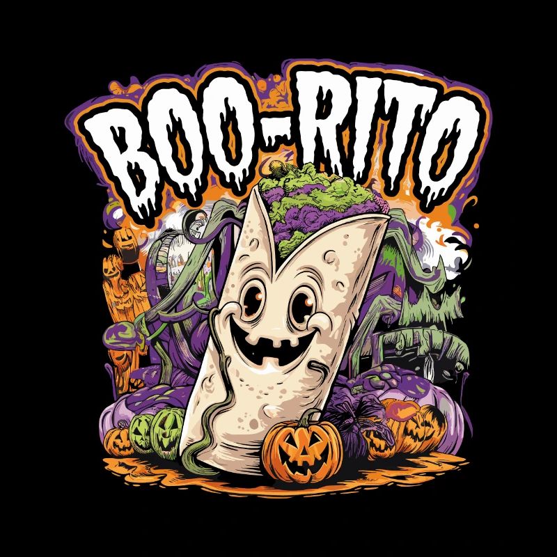 Boo-Rito Halloween Burrito Cute Ghost Pumpkin