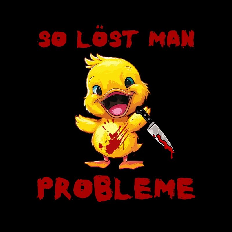 So löst man Probleme - Ente mit Messer Halloween