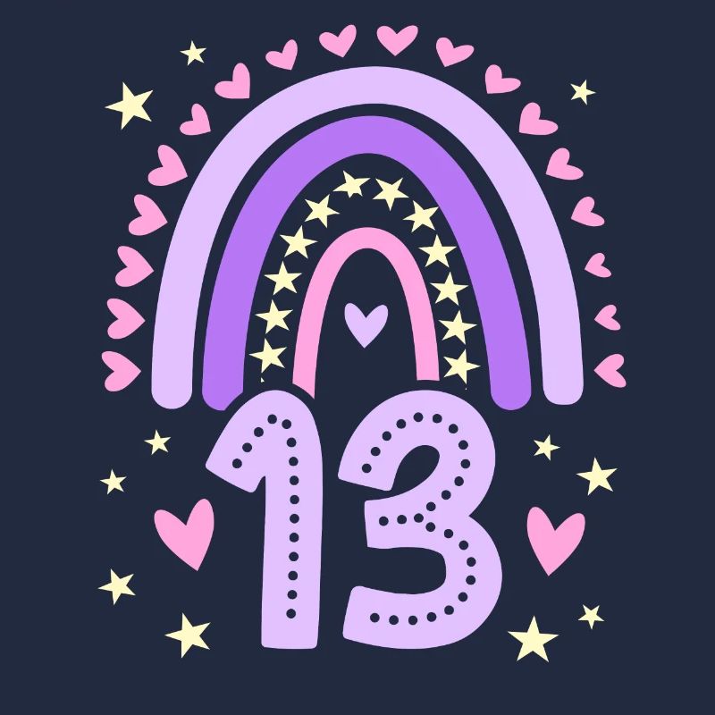 Geburtstag 13 Mädchen Regenbogen Dreizehn 13 Jahre