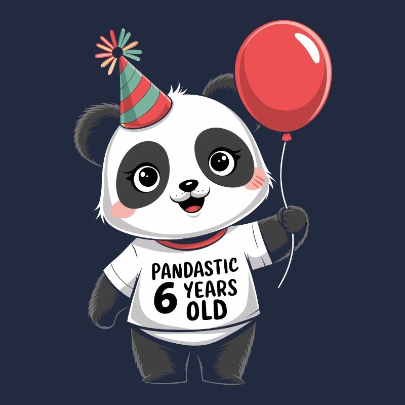 6ème anniversaire Panda Ours Panda Table 6 ans